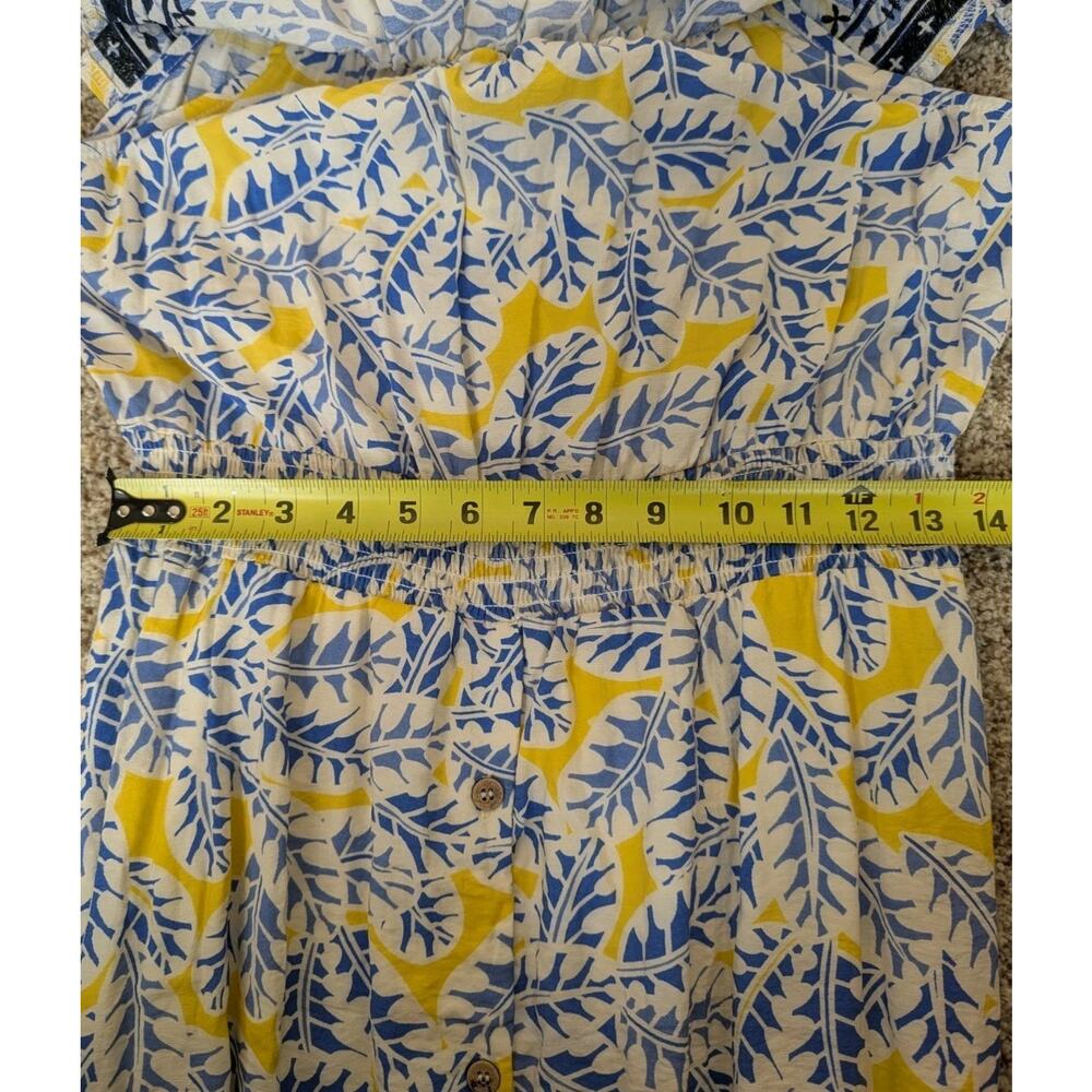 Skies Are Blue Yellow Floral Off The Shoulder Ruffle Midi Dress Size Medium - Picture 10 of 15